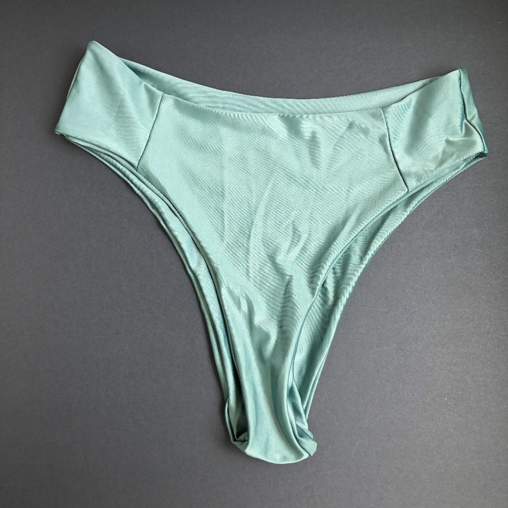 NEW High Cut Cheeky Beachy Sage Green Bikini Bottom Coastal Vacation Resort
